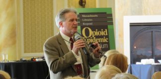 Dr. Scott Lukas presenting at the Opioid Epidemic