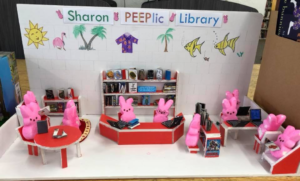 Sharon Peeplic Library Peeps Diorama